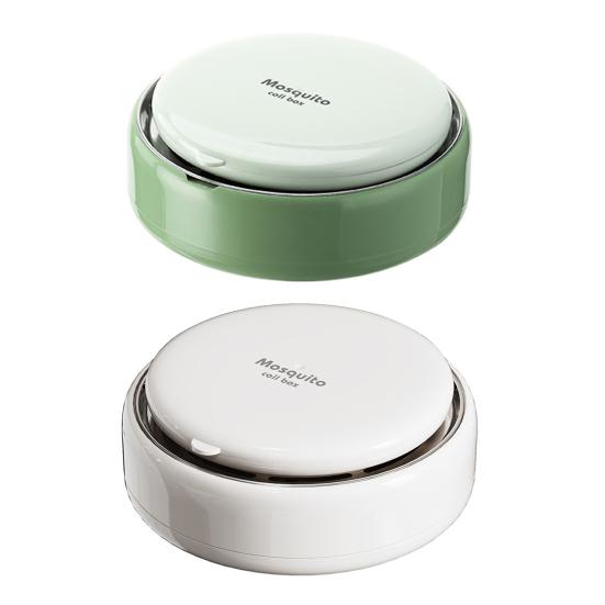 Porta mosquiteros portátil redondo, soporte para incienso repelente de mosquitos, placa metálica resistente a altas temperaturas, diseño a prueba de polvo, caja para mosquiteros