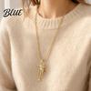 Non-fading Metal Necklace Fish Bone Necklace Punk Street Style Hollow
