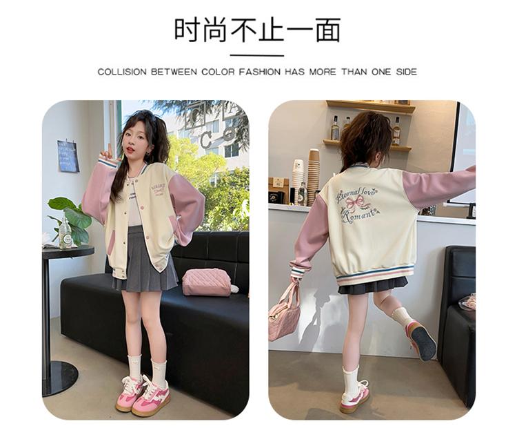 Girls' outerwear autumn 2026 new style children's western-style velvet big children's autumn and winter style girls' baseball jacket sports top