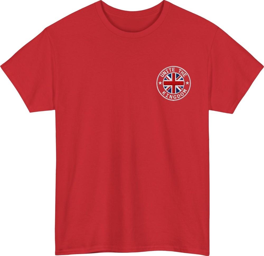 Embroidered unite the kingdom tshirt uk flag british patriotic unisex gift top S