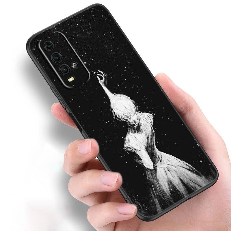 Ballerina Girl Phone Case For Xiaomi Redmi Note 10 9 Pro Max 10S 10T 9A 9C 9S 9T 8A 8T 8 7 Pro Soft TPU Black Cover