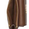 Coach Card Case 11 Classic Monogram Zip Closure PVC And Leather Women Card Case Khaki Saddle-Brown CP433-IME74