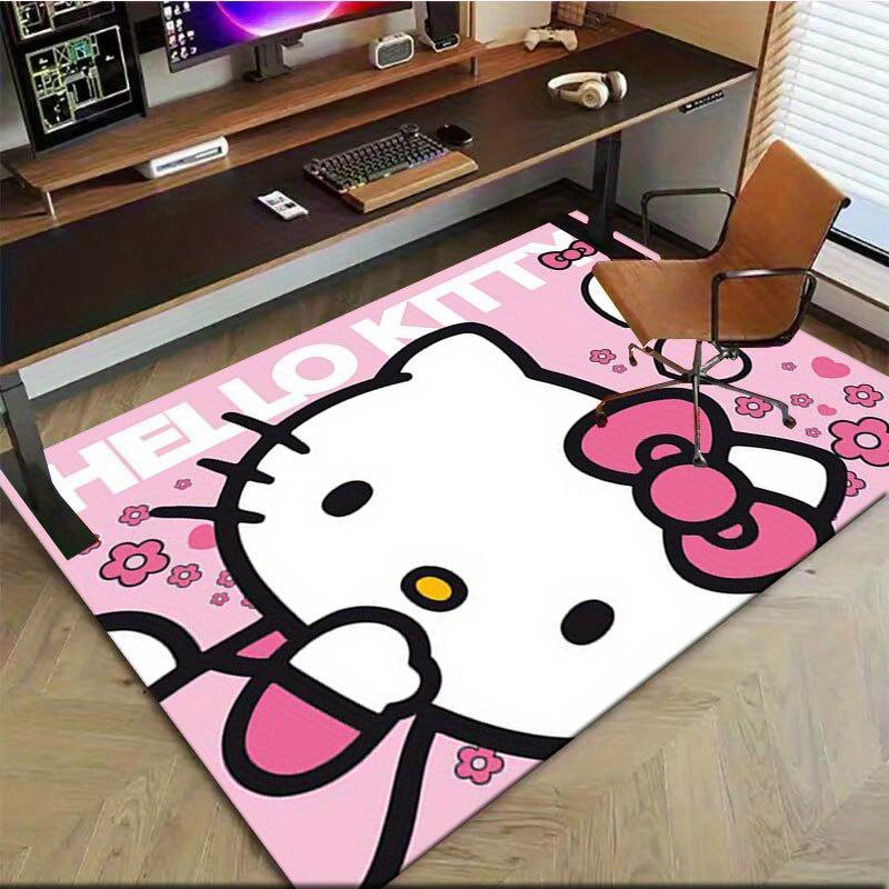 1pc Sanrio Hello Kitty Mermaid Printed Office Carpet Rectangle Rug Under The Table,Perfect Room Decor for Living Room, Bedroom, Kitchen, Non-slip Floo