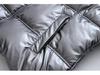 Women's 2023 Silver Satin Hooded Jacket - European & American Autumn/Winter Style