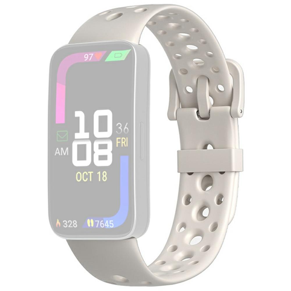 Breathable Silicone Strap for Huawei Band 10/9/8 Adjustable Watch Band with Pin Buckle