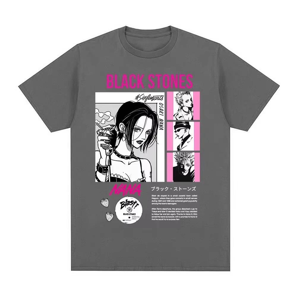 Anime Nana Osaki Černé kameny grafika Bavlna Y2k Tričko dámské Pánské Letní prodyšné Japonská Manga unisex Krátký rukáv