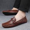 Fashion Cowhide Breathable Men's Casual Leather Shoes Soft Soled Men's Driving Shoes Loafers