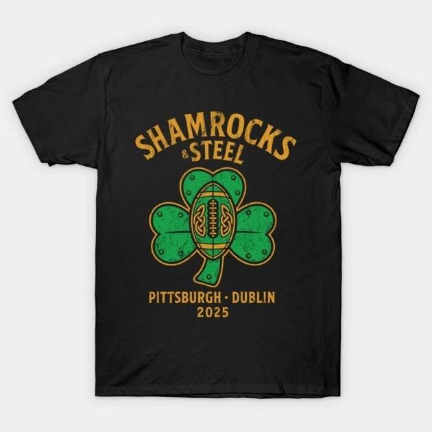 Shamrocks & Steel: Pittsburgh x Dublin 2025 Football T-Shirt XL