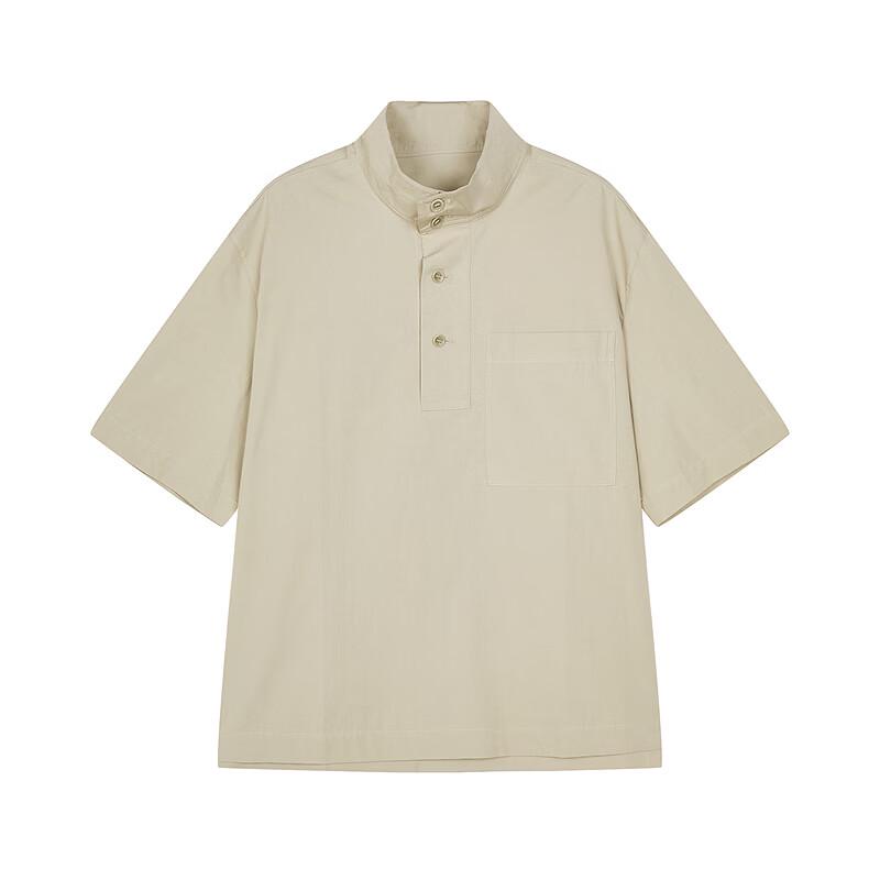 CROQUIS Men's 2025 Summer Loose Stand Collar Short Sleeve Shirt