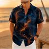 Men's Lightning 3D Print Shirt Button Up Shirt Casual Shirt Summer Shirt Short Sleeve Daily Vacation Clothing