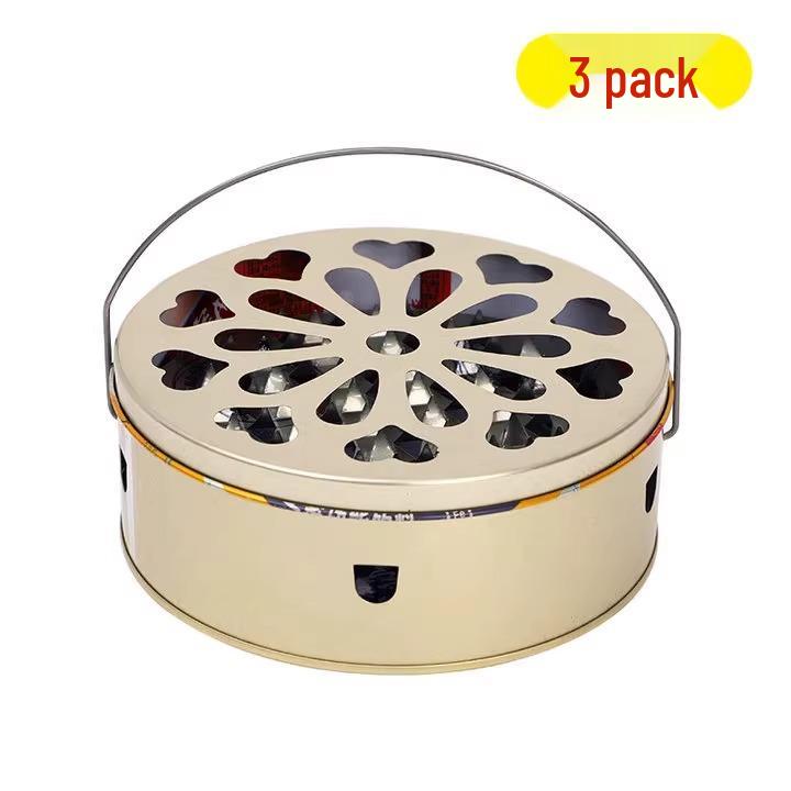 Portable Fireproof Stainless Steel Mosquito Coil Box with Cover and Ash Tray