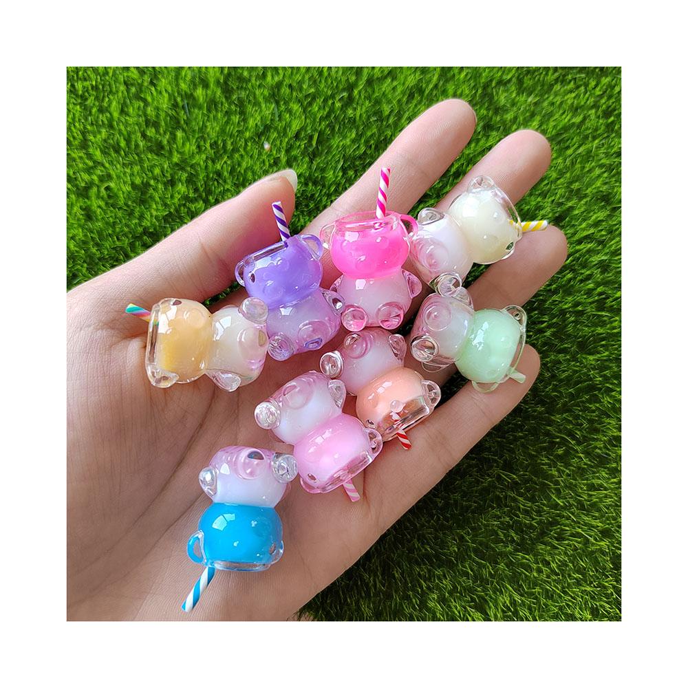 Dollhouse Miniature Bear Shape Ice Cup Summer Ice Cream Milk Tea Drink Cup DIY Making Doll House Accessories Decor