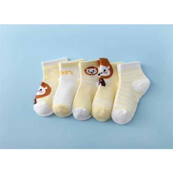 Lawadka 5Pairs/Lot Summer Thin Newborn Baby Socks Cotton Infant Boys Girls Floor Sock Casual Cartoon Toddler Clothes Accesories