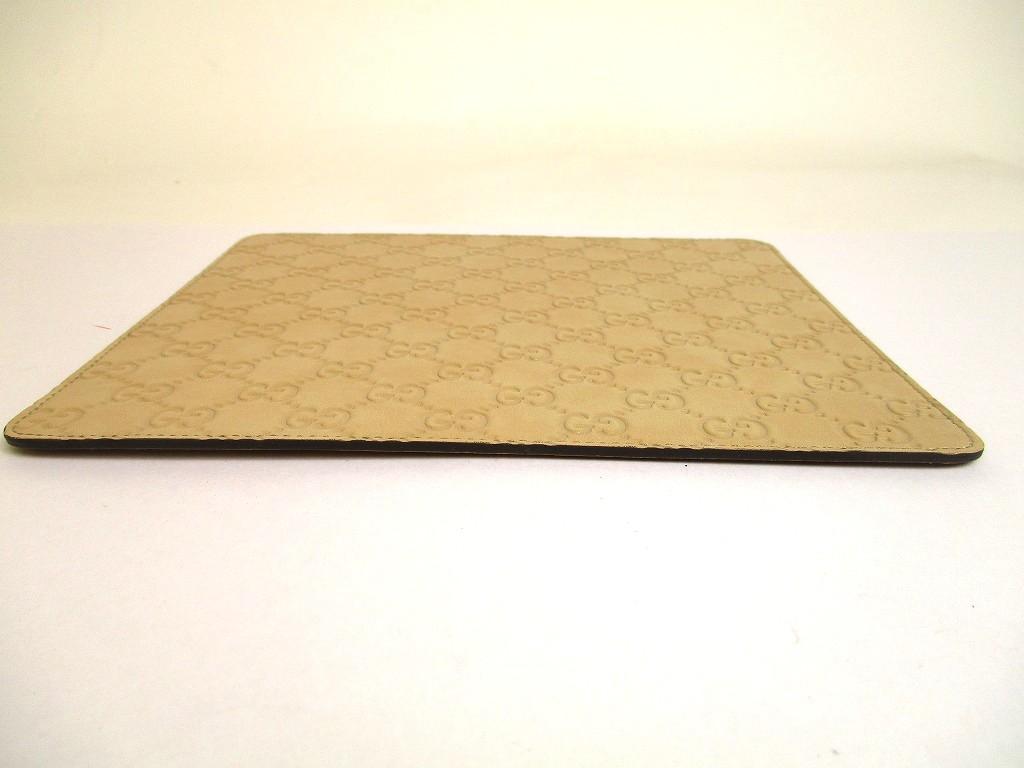 Authentisches GUCCI Guccissima Beige Leder Mauspad #a767 Überholt