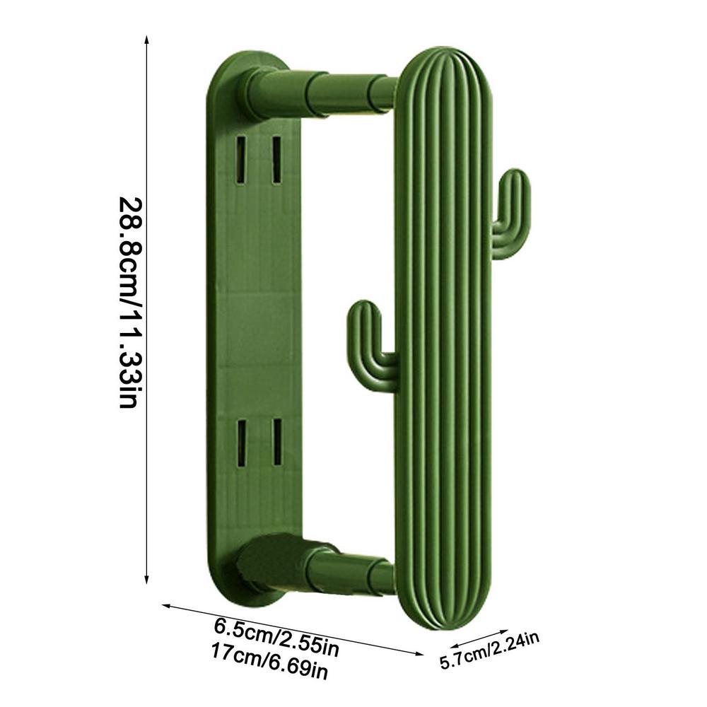 

Hanger Organizer Wall Mount Cactus Shape Clothes Hanger Storage Organizer Extendable Hanger Stacker For Closet Laundry Room Keep зелёный