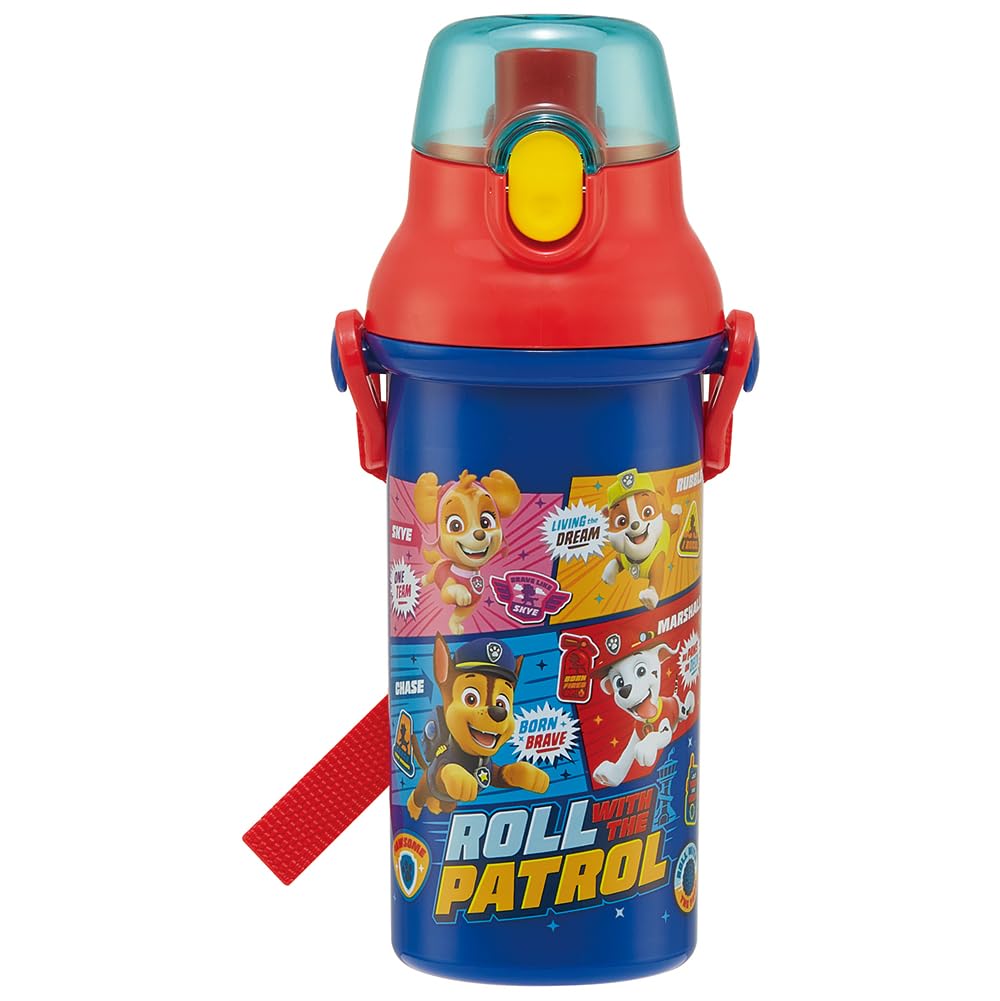 Skater Water Direct Dishwasher Made In Paw Patrol Children's Bottle, 480ml, Drinking, Plastic, One-Touch Operation, Safe, Japan, 24, Boys',