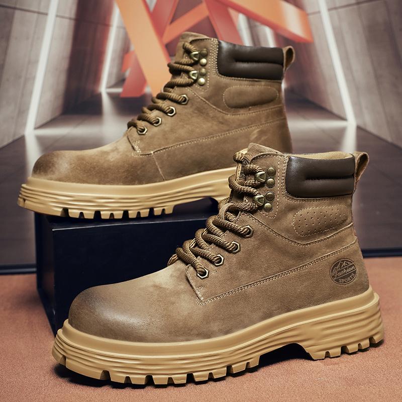 Высококачественные мужские замшевые кожаные мотоциклетные ботинки осень-зима высокие — фото 6