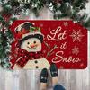 Christmas Bathroom Door Rug Mat, Festive Entrance Rug, 35" x 24" Non-Slip Washable Indoor Floor Mat Welcome Water Absorbent for Kitchen Holiday