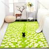 1PC Black cat in flower field Pattern Rug Carpets for Bedroom Living Room Sofa Mat Creative Door Mat Cloakroom Home Decor