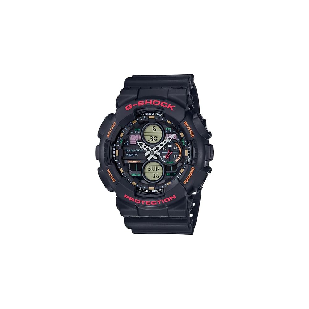 Casio G-Shock GA-140-1A4 Analog-Digital Watch Shock Resistant Black Red
