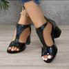 Minimalist and Fashionable Back Zipper Bag with Fish Mouth Shoes for Women's Summer Oversized Side Air Thin Heels Roman Sandals