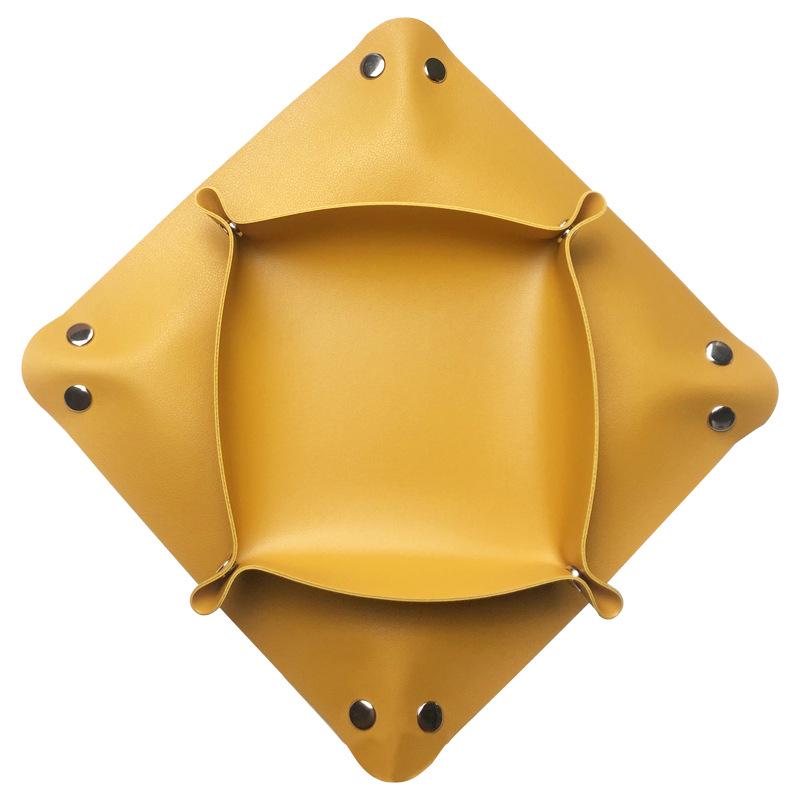 მორგებადი PU ტყავის შესანახი უჯრა დასაკეცი კუთხეებით და მარტივი დიზაინით