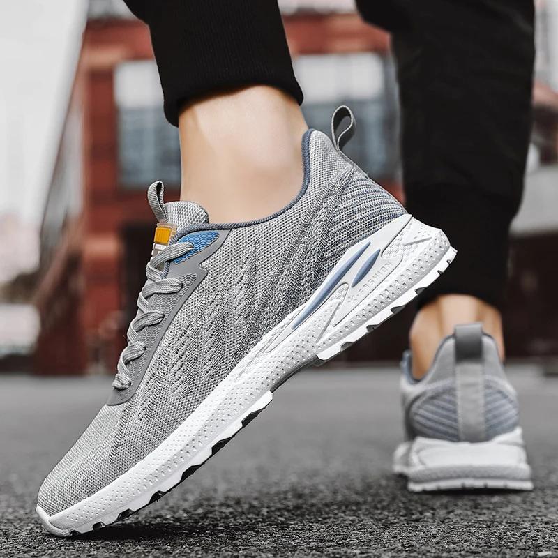 Fashion New Casual Training Sneaker Men's Fashion Trend Running Lace Up Lightweight Breathable Mesh Vulcanized Shoes Tenis Masculino