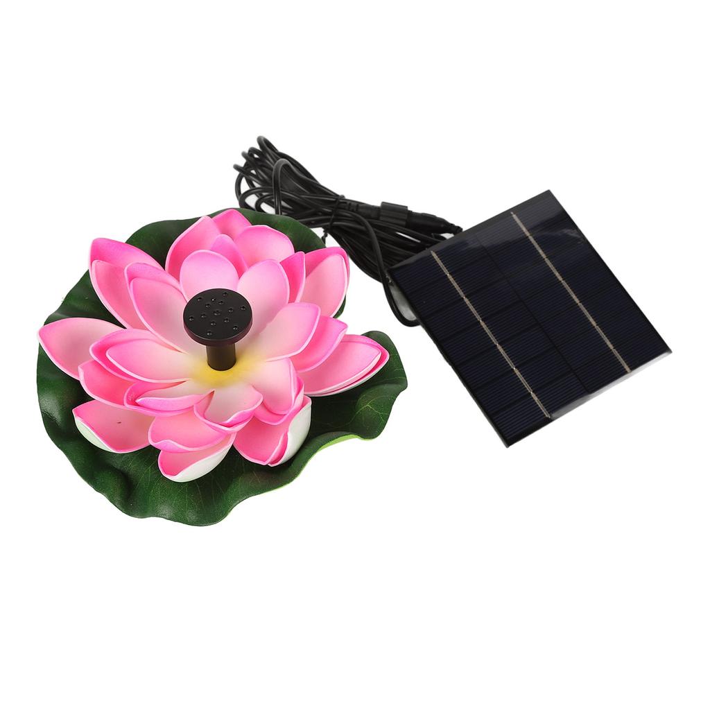 Lotus Flower Solar Water Pump Landscaping Floating Solar Bird Bath Fountain for Fish Pond Garden Patio Aquarium 1.4W
