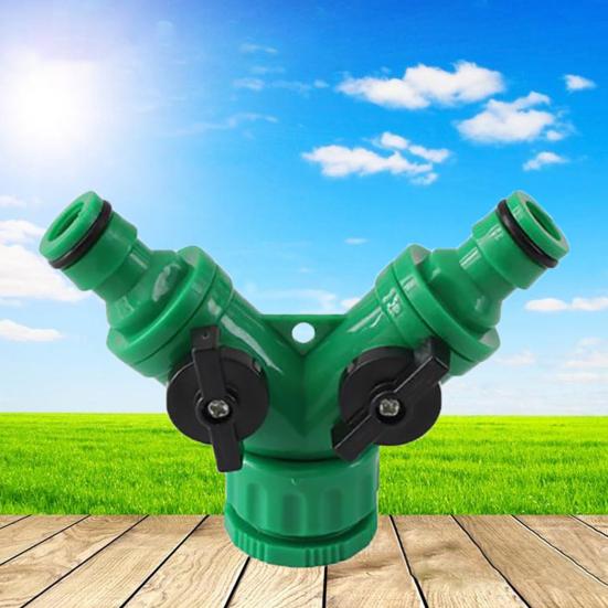 Ball Valve 2 Way No Leakage Plastic Y Connector Faucet Splitter for Watering