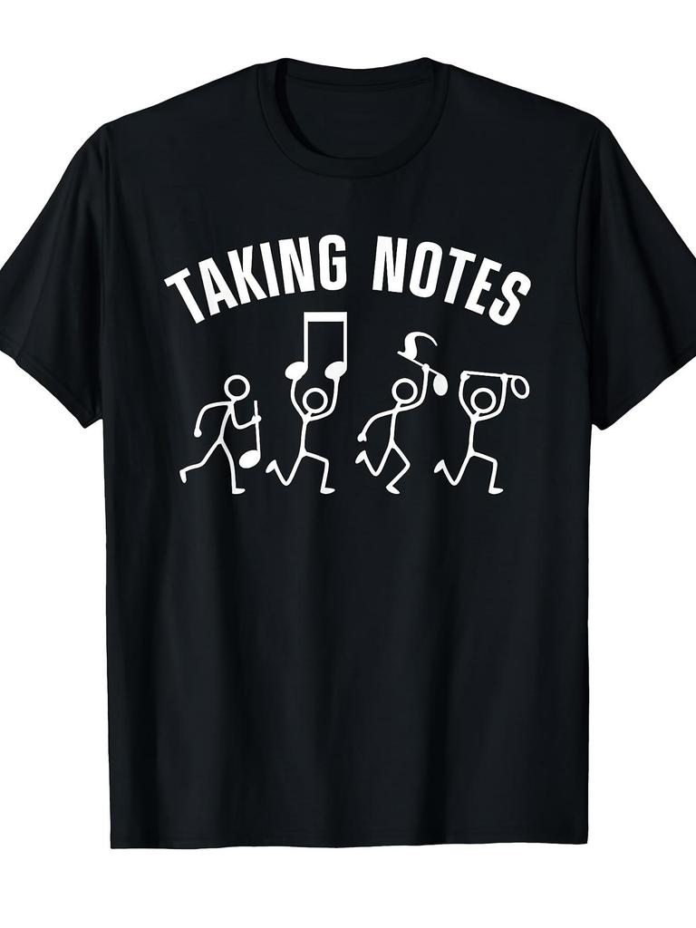 Funny Music Art Unisex Musical Note Prank Music Enthusiast T-Shirt Unisex 2025 Summer Short Sleeve P