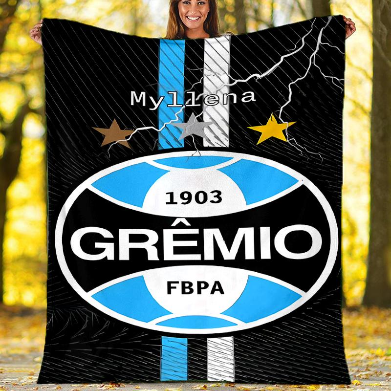 Grêmio logo printed blanket—lightweight,soft,warm;versatile blanket all seasons—perfect as &air-conditioning throw,nap blanket
