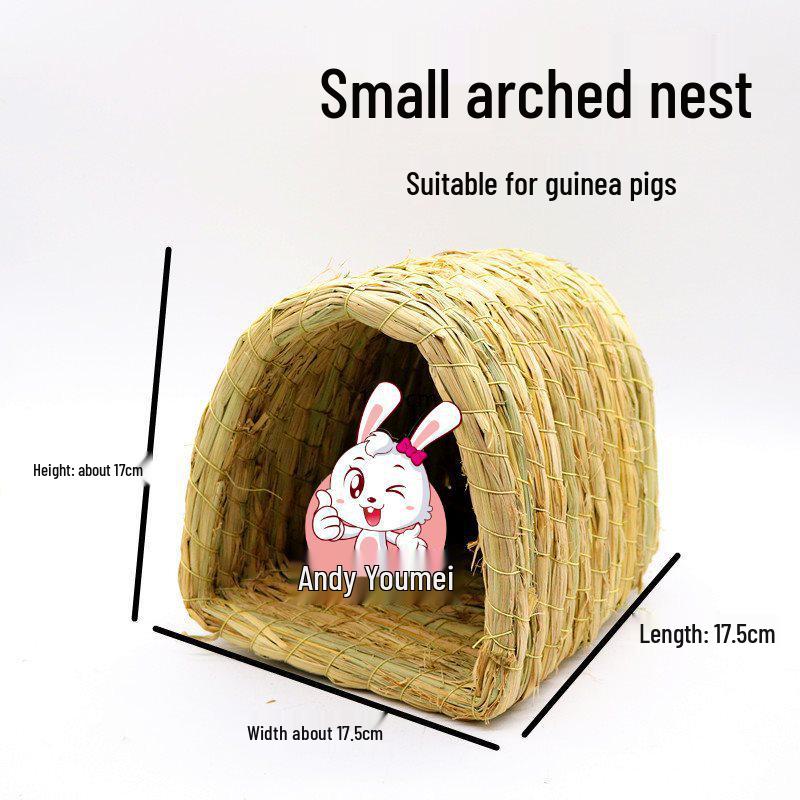 Handgeflochtenes Versteck für Chinchillas & Hamster: Warmes Holznest für Kaninchen & Meerschweinchen
