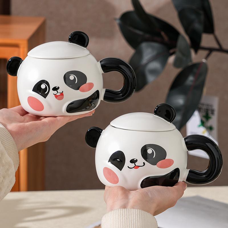 Creative And Cute Panda Ceramic Cup Home Large-Capacity Office Couple Water Cup With Gifts High Value