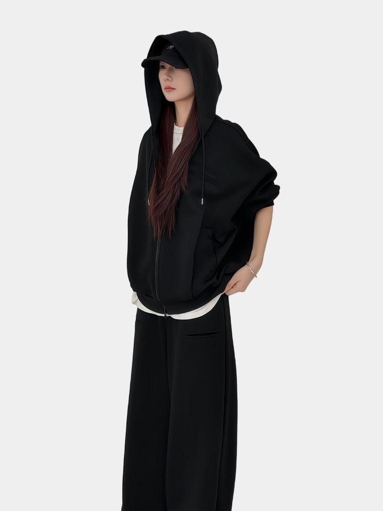 Unisex Heavyweight Trendy Sports Hoodie & Sweatshirt Two-Piece Set for Autumn