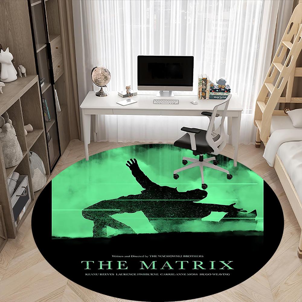 1pc The Matrix Office Round Area Rug, Under Office Chairs Bedroom Living Room Home Decor, Room Deco, Available In Various Sizes