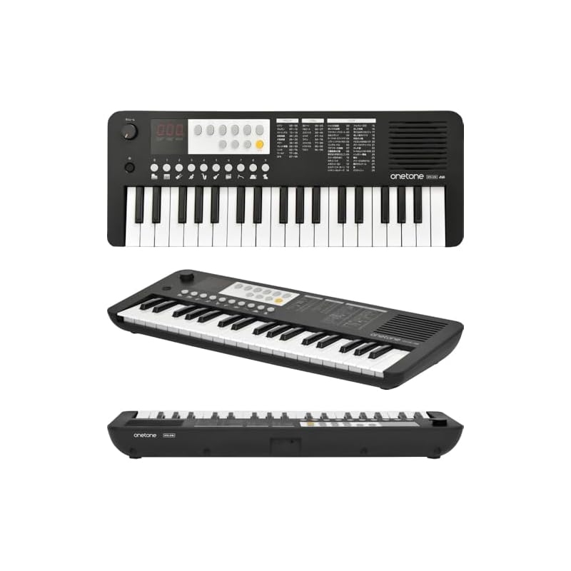ONETONE OneTone Electronic Keyboard, Mini 37 Keys, LED Display, USB-MIDI Compatible, Japanese Labeling, OTK-37M/BK (USB Cable Included)