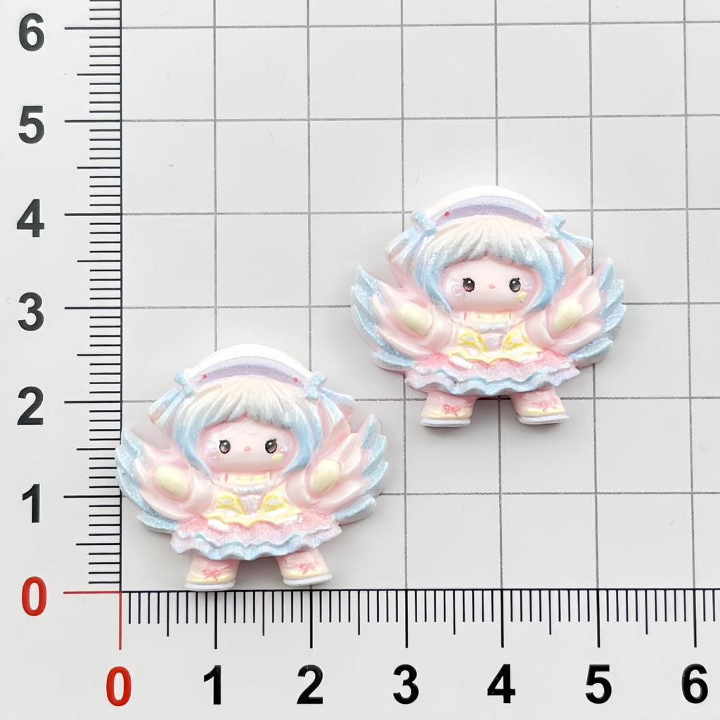Cartoon Angel Girl Resin Accessories: DIY Hair Clips, Phone Cases, Magnets, Keychains, Ornaments