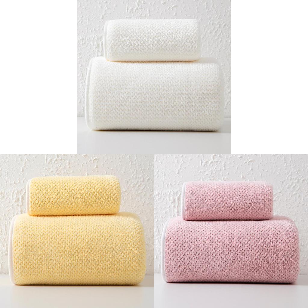 Home Spa Coral Fleece Bath Towel Set With Fast Drying Absorbent For Family Use