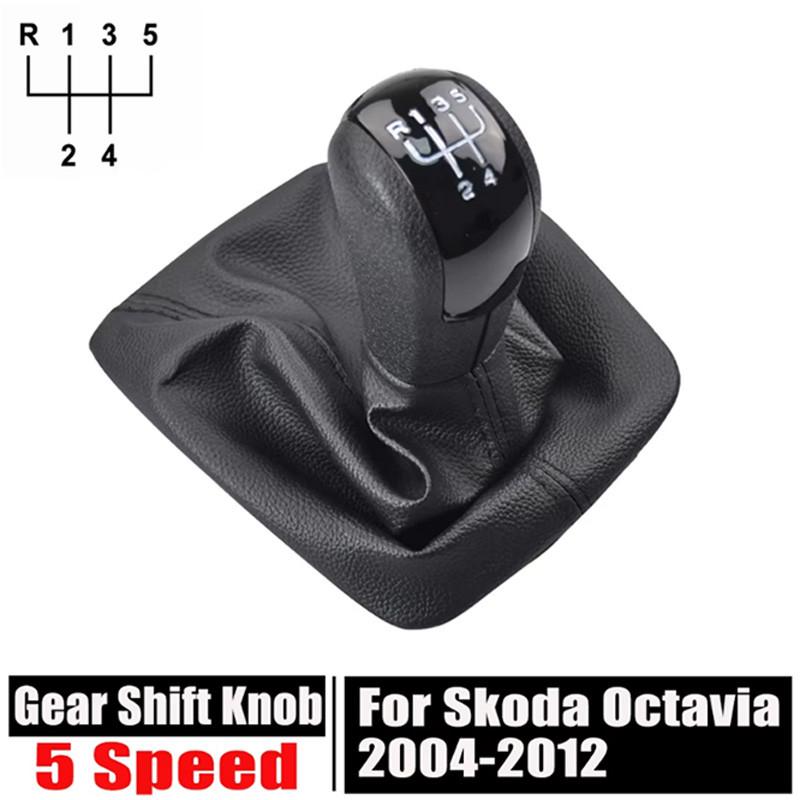 

Ручка рычага переключения передач 5/6 скоростей, ручка, черная кожаная гетра, чехол для Skoda Octavia MK2 A5 2004-2012 5 Speed