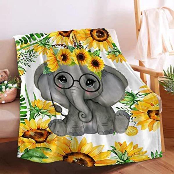 Sunflower Pattern Flannel Blanket Sofa Sheet Bedspread Blanket