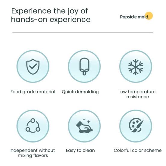 Formička na nanuky Výrobník nanuků Bez BPA Vícekomorová Snadno vyjímatelná Forma na zmrzlinu pro domácí želé, bonbóny, tyčinky