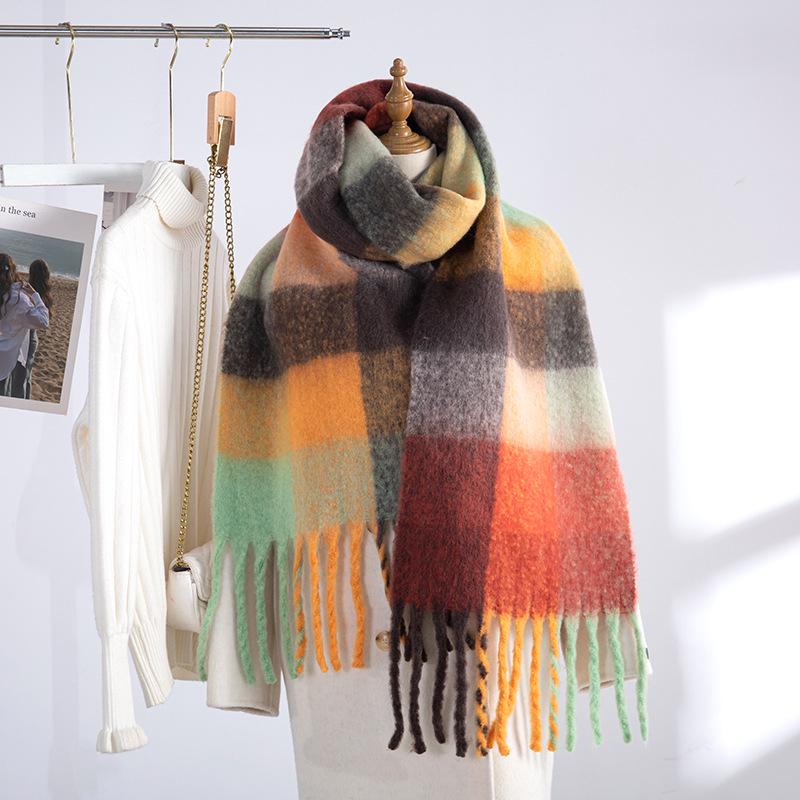 Women's European and American Style Long Fringe Mohair Scarf - Warm Autumn/Winter Shawl & Neck Warmer