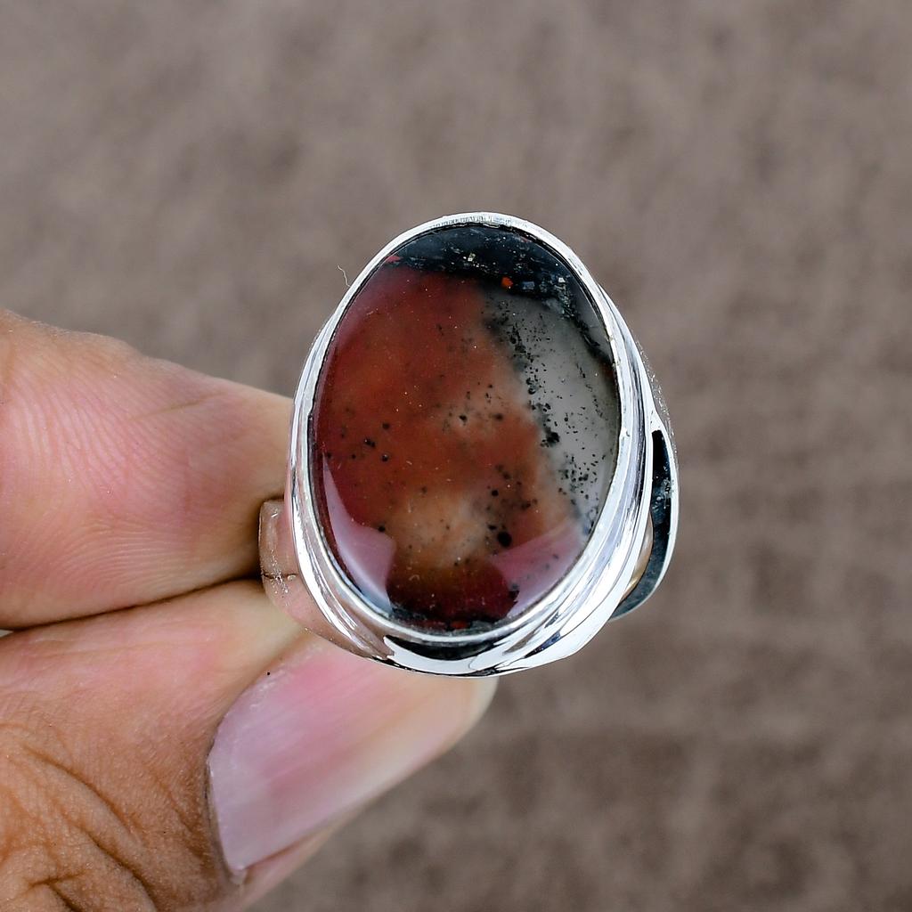 Boulder Opal Genstone Handmade 925 Sterling Silver Jewelry Ring Size 9.5 KKG-530