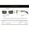 Unisex Luxury Frameless Black Golden Sunglasses with Leopard Print - UV400 Protection, Thin Rectangular Lenses, Elegant Design