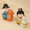 Chinese Style Horse Riding Ornament Cartoon Men Women Resin Figurine Statue Sculpture Home Office Desktop Decoration Souvenir Gift
