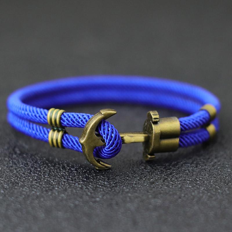 Nový Pánský Náramek Lano Bronzová Dvouvrstvá Snadný Hák Námořnický Náramek Dárek Pro Něj Plážový Surfer Šperky Doplňky Pulsera Hombre