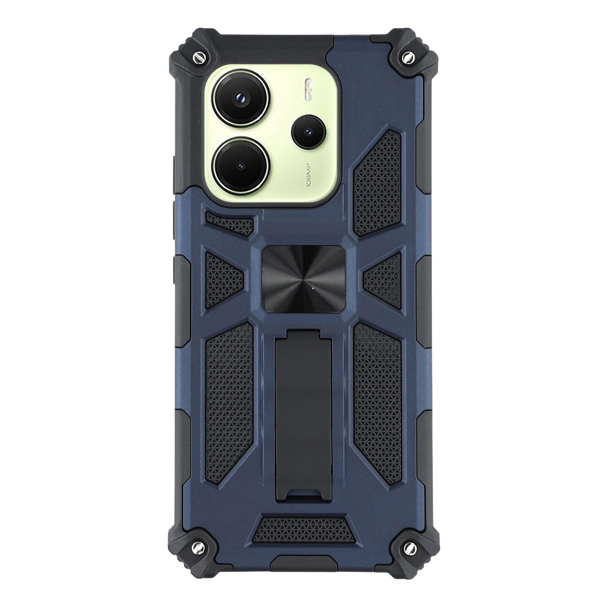 

For Xiaomi Redmi Note 14 4G (163.25mm)/Note 14 5G Phone Case Kickstand Drop Protection PC+TPU Back Cover Blue