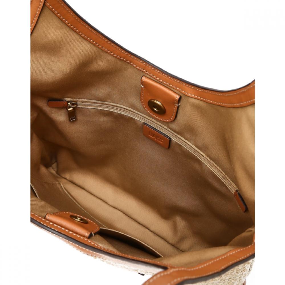 Daks Summer Raffia Leather Colorblock Shoulder Bag Dcba6e152i2