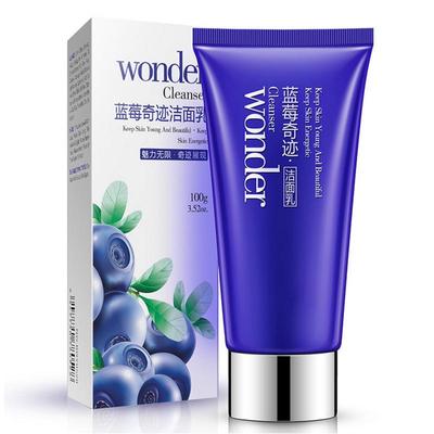 Estratto vegetale di detergente viso al mirtillo da 100 g Detergente viso schiumogeno ricco Idratante Cura della pelle del viso