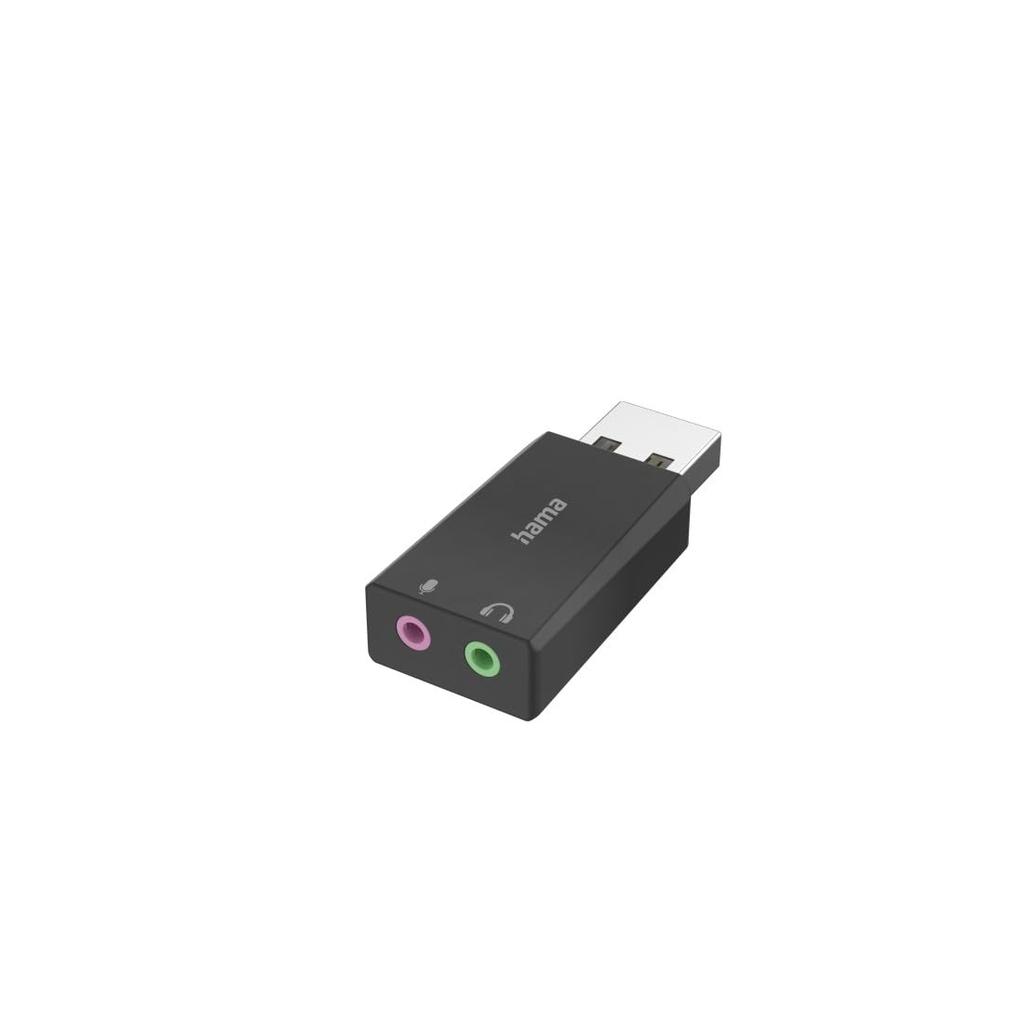 Hama USB Sound Card, USB Plug - 2x3.5mm Jack Sockets, Stereo, PC Audio